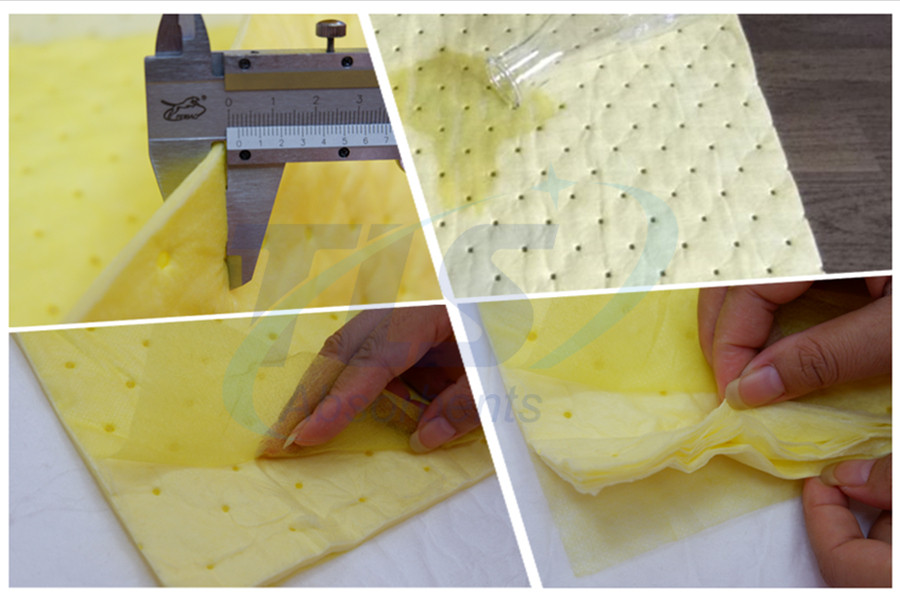 Yellow Absorbent Pads For Chemical Spills Effects